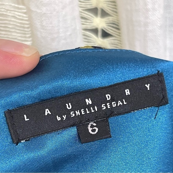 Vintage y2k Laundry by Shelli Segal Beaded Strap Silk Fairy Garden Midi Dress 6 - Picture 10 of 14